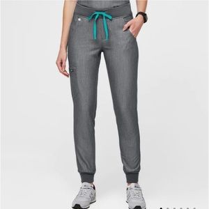 Figs Gray Jogger Pants with Teal Accents